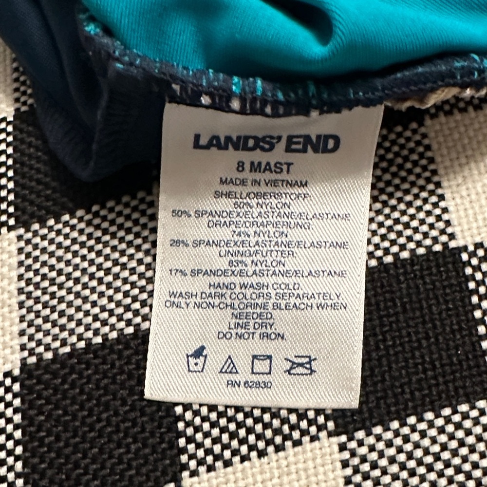 Lands End Turquoise to Teal One Piece Swimsuit - Picture 5 of 9